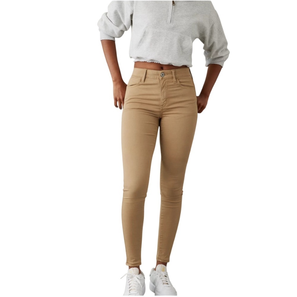 American Eagle Outfitters Tan Skinny‎ Jeans High Rise Jehgings